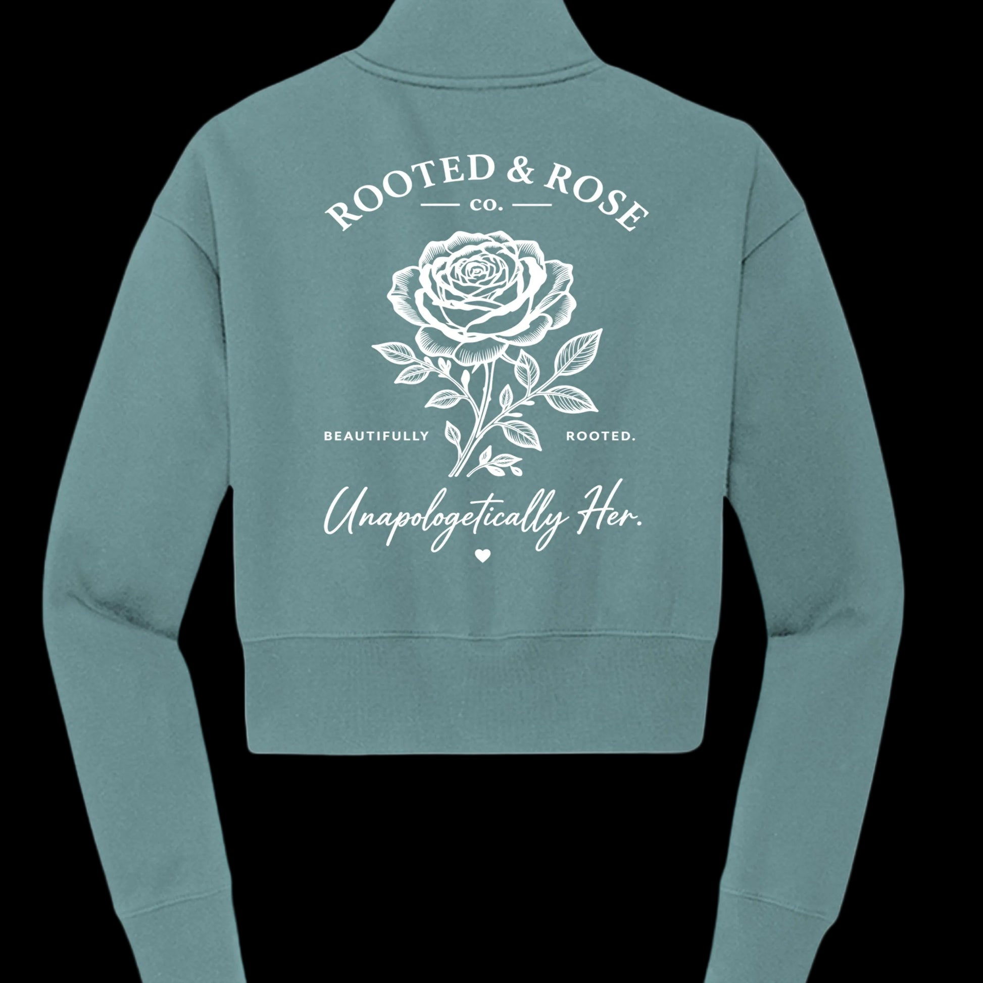 Unapologetically Her™ — Cropped Fleece Quarter-Zip - Rooted & Rose Co.