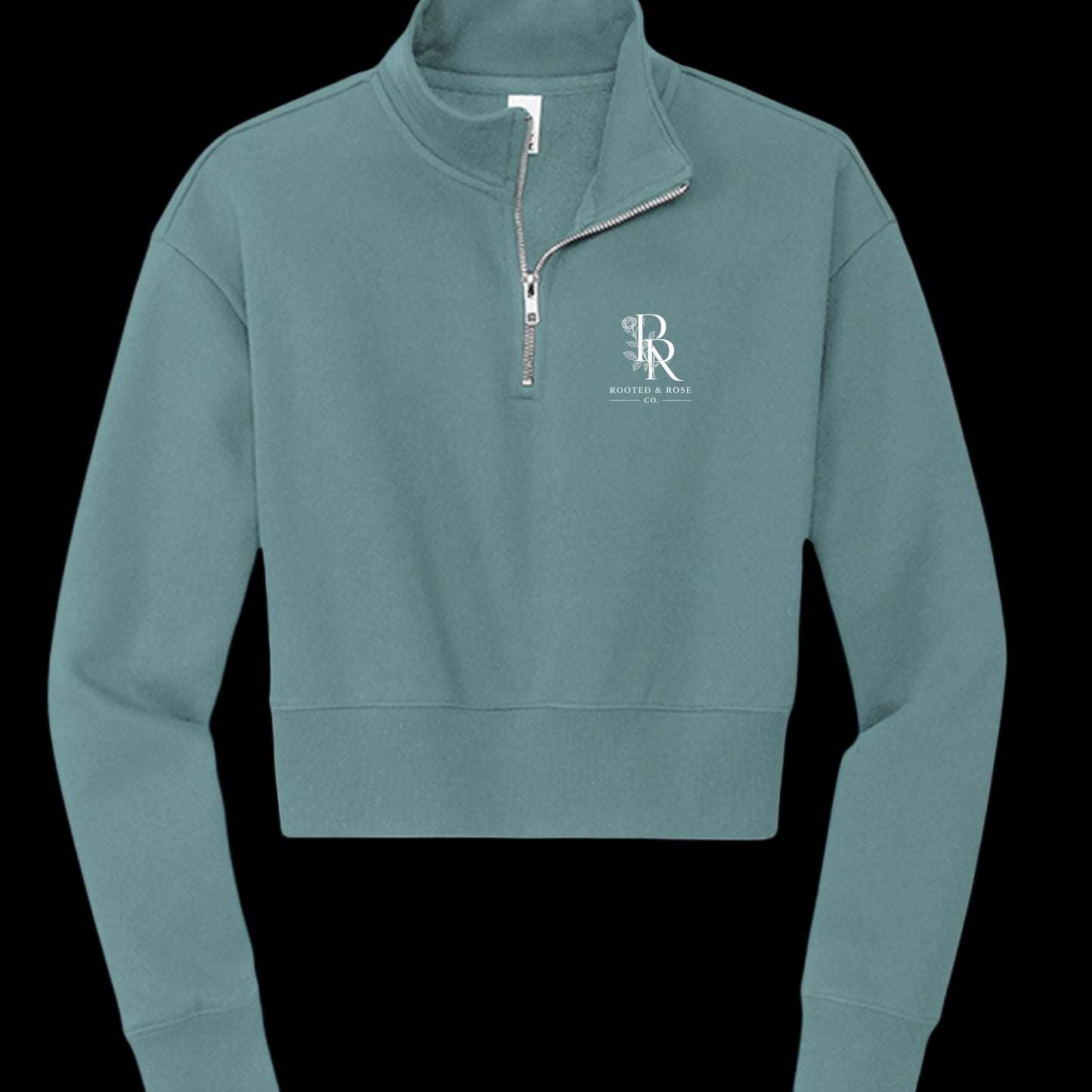 Unapologetically Her™ — Cropped Fleece Quarter-Zip - Rooted & Rose Co.