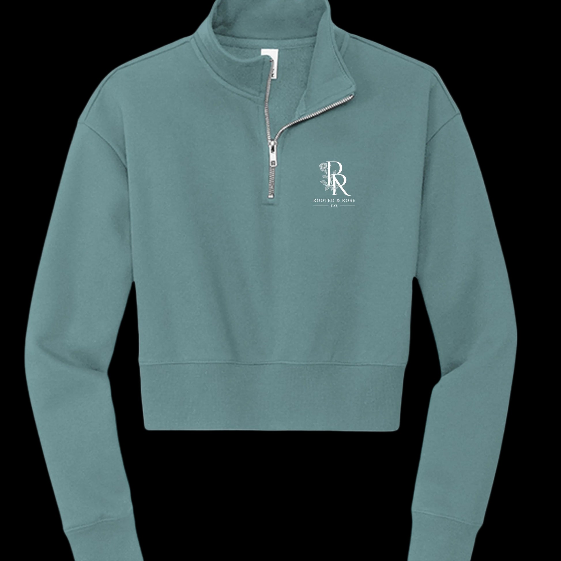 Unapologetically Her™ — Cropped Fleece Quarter-Zip - Rooted & Rose Co.
