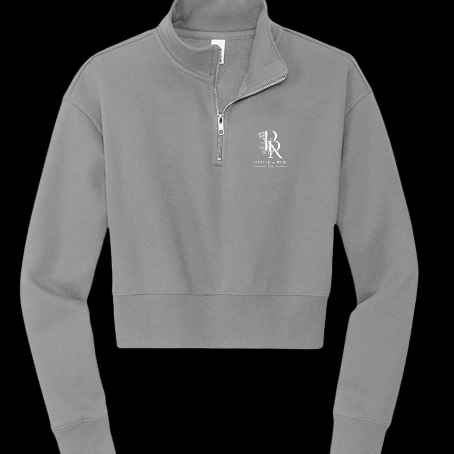 Unapologetically Her™ — Cropped Fleece Quarter-Zip - Rooted & Rose Co.
