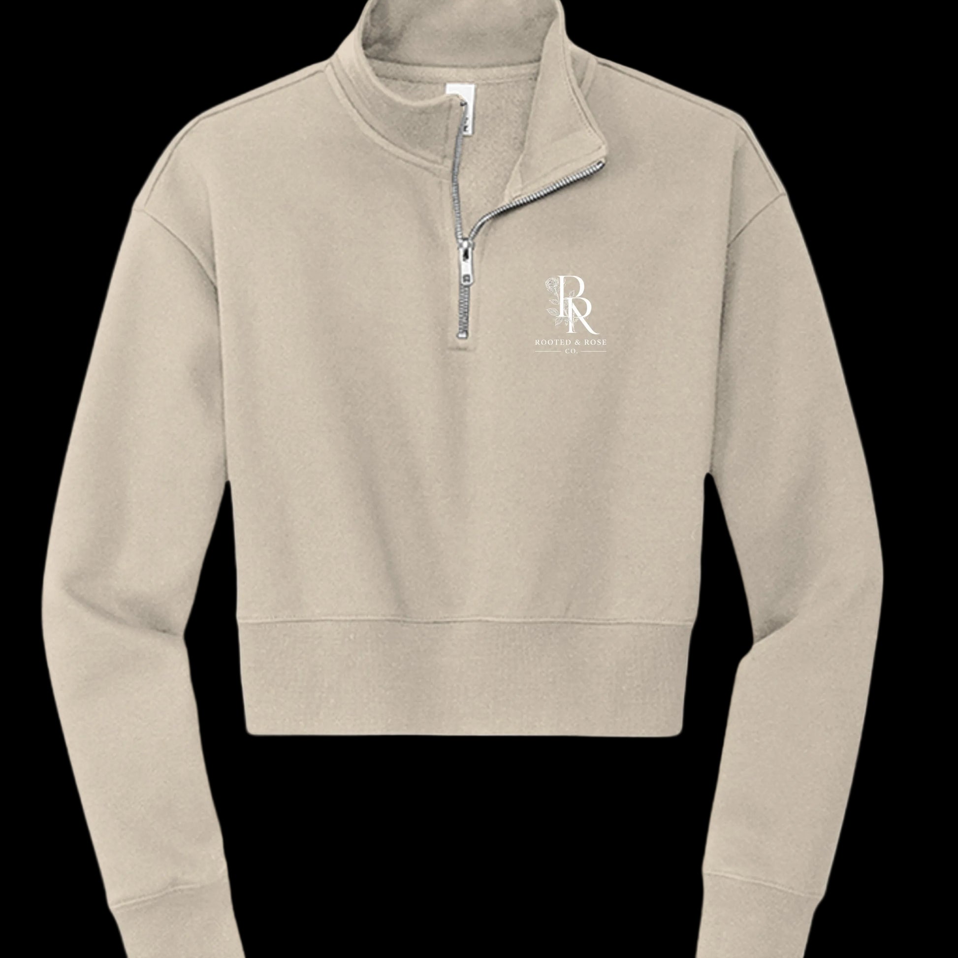Unapologetically Her™ — Cropped Fleece Quarter-Zip - Rooted & Rose Co.