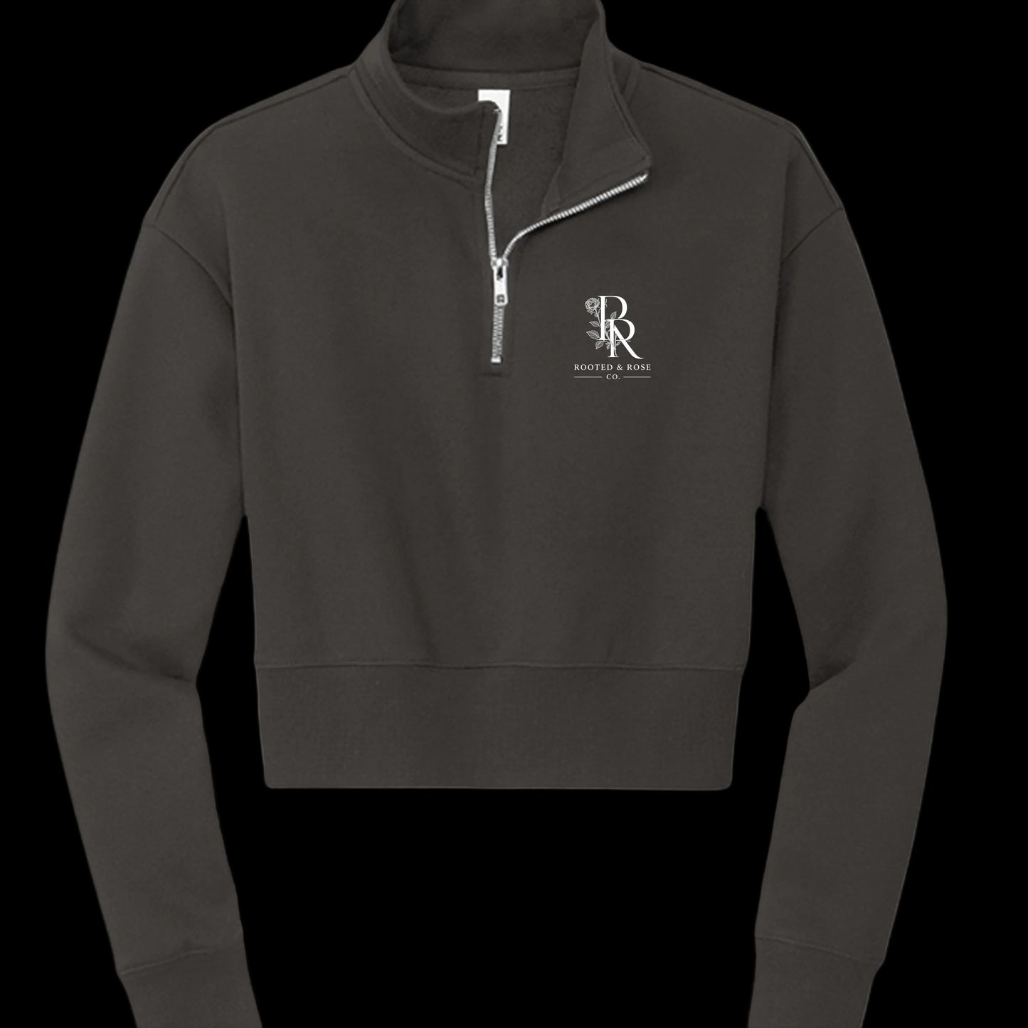 Unapologetically Her™ — Cropped Fleece Quarter-Zip - Rooted & Rose Co.