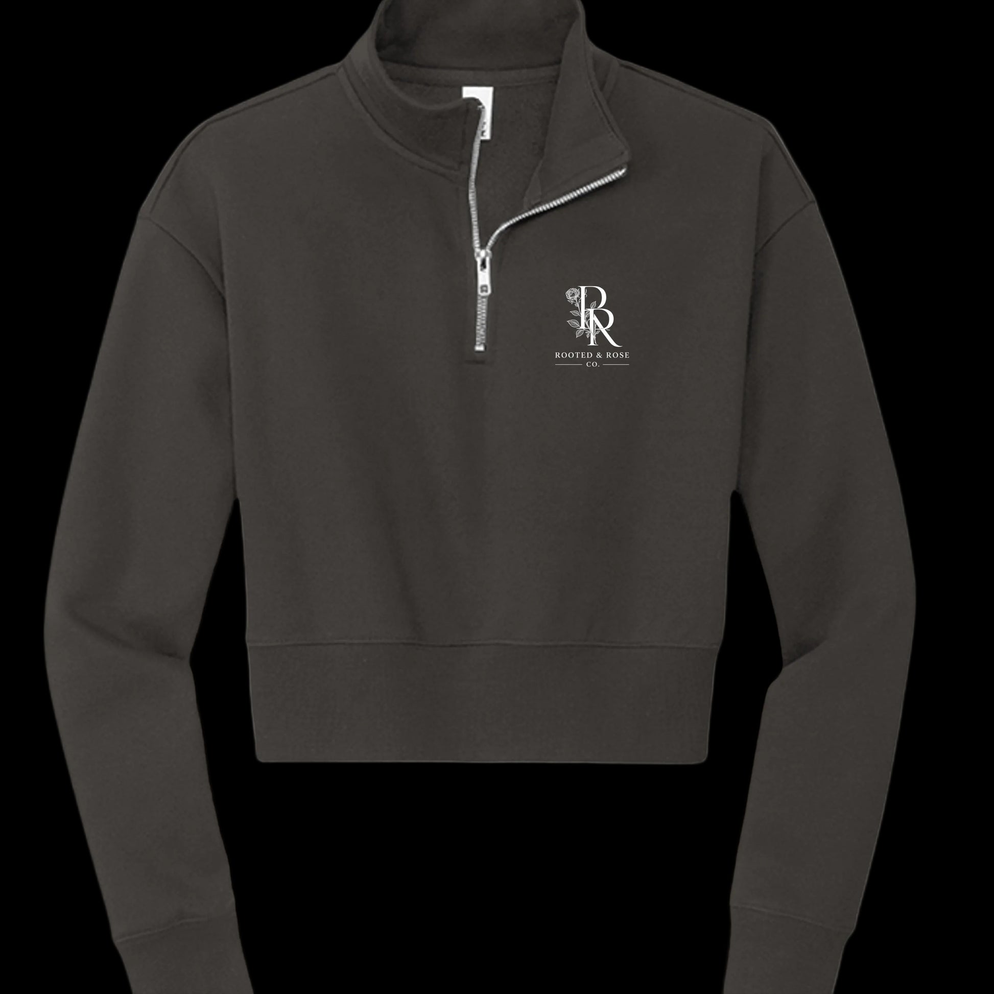 Unapologetically Her™ — Cropped Fleece Quarter-Zip - Rooted & Rose Co.