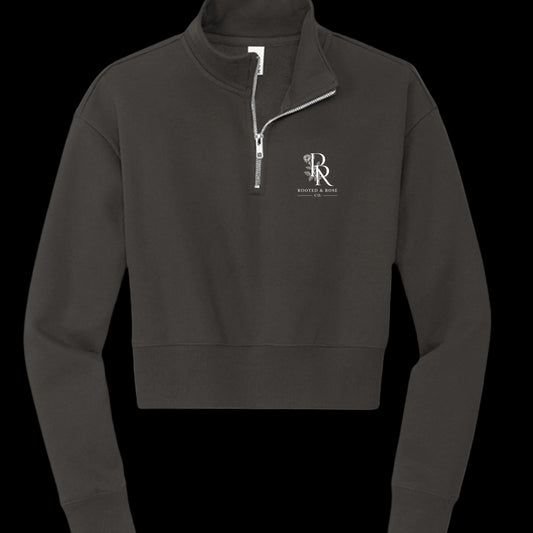 Unapologetically Her™ — Cropped Fleece Quarter-Zip - Rooted & Rose Co.